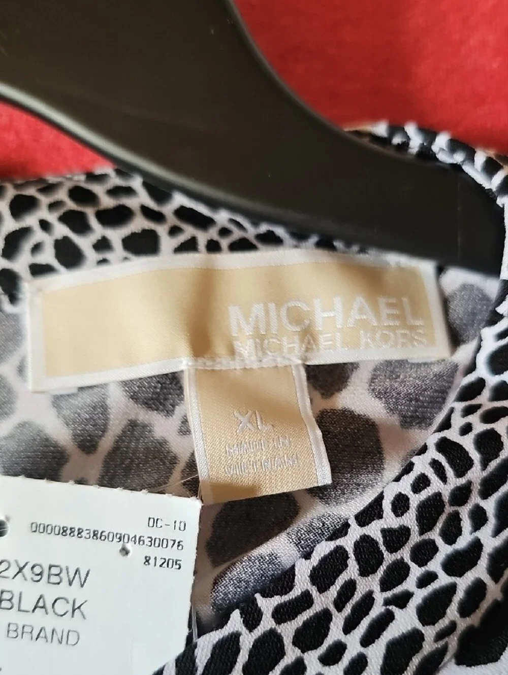 Michael Kors Black and White Tiered Midi Dress